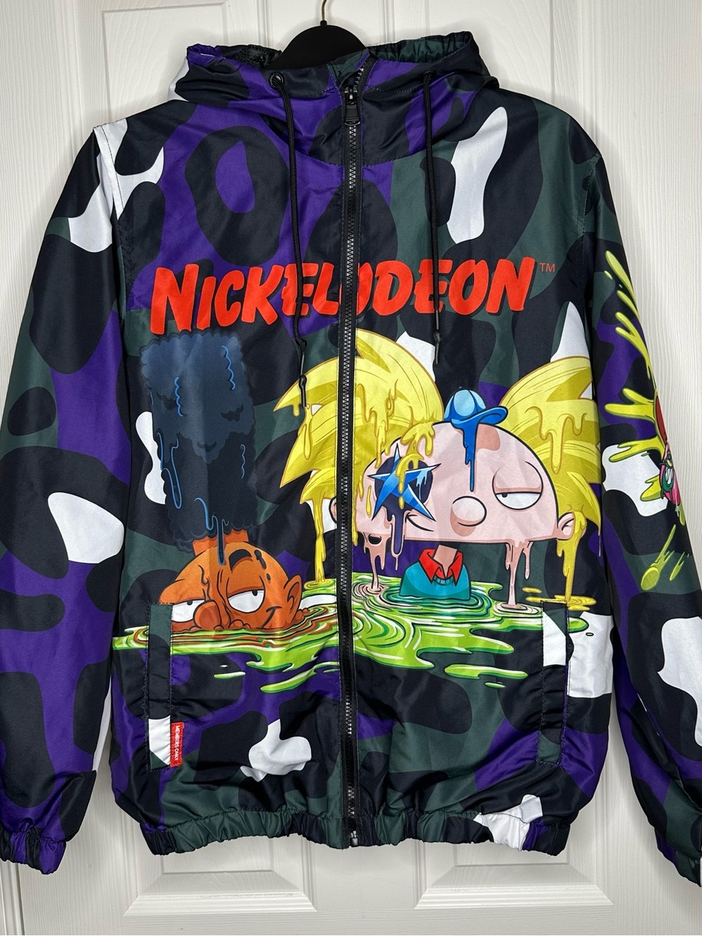 Teens Unisex X Nickelodeon Windbreaker Hey Arnold SpongeBob Mash-Up Size S